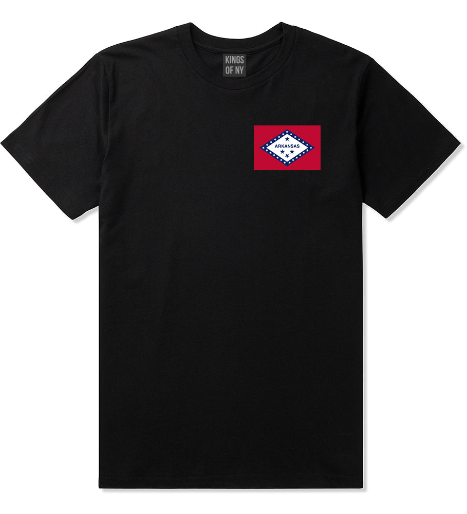 Arkansas State Flag AR Chest Mens T-Shirt Black