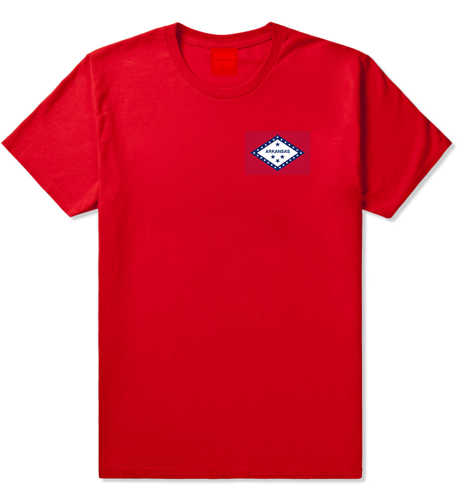 Arkansas State Flag AR Chest Mens T-Shirt Red