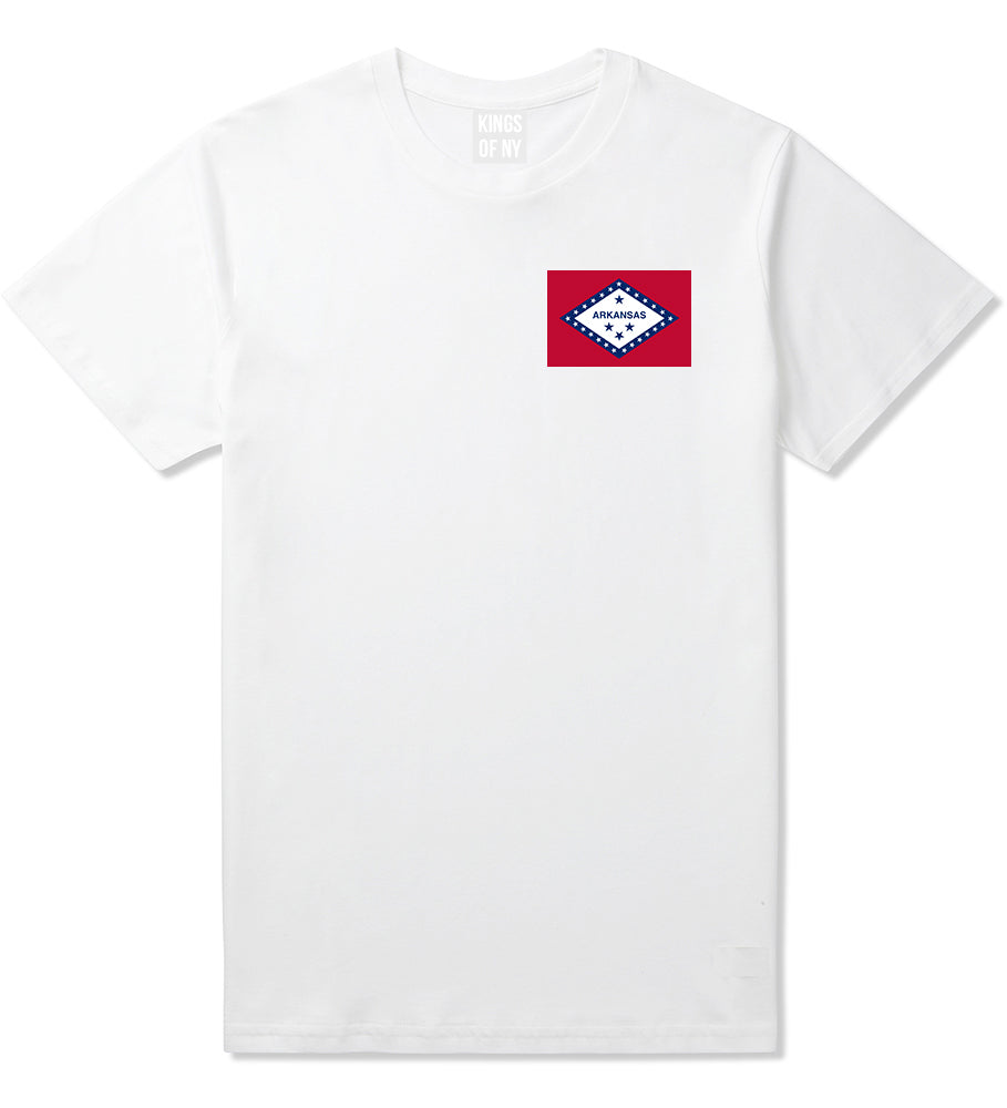 Arkansas State Flag AR Chest Mens T-Shirt White