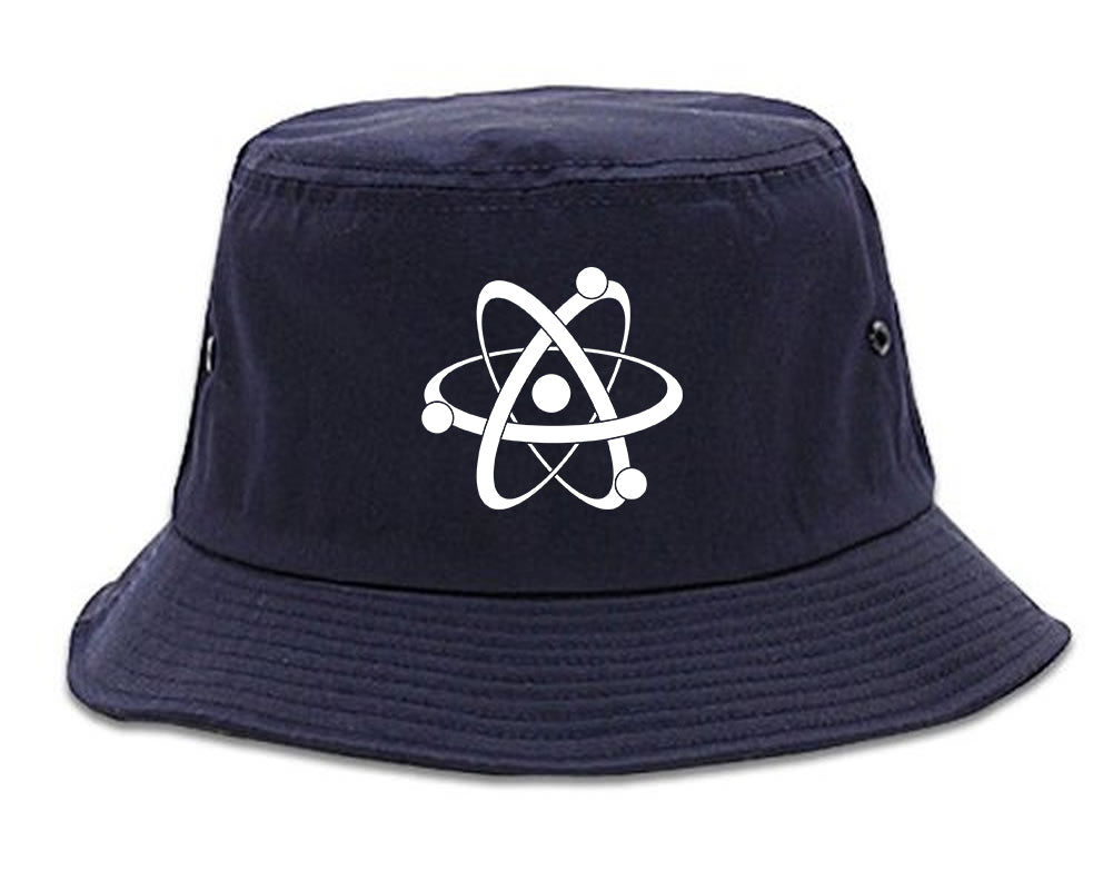 Atom Symbol Science Mens Bucket Hat Navy Blue