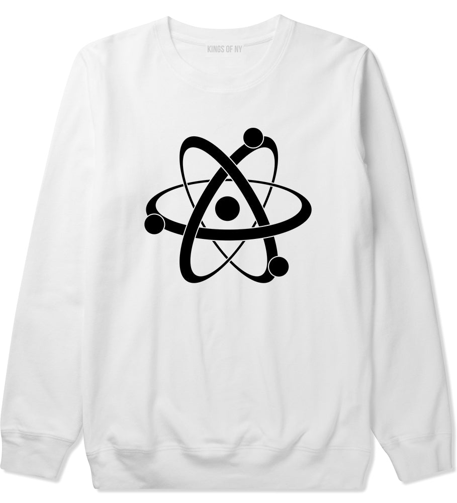 Atom Symbol Science Mens Crewneck Sweatshirt White