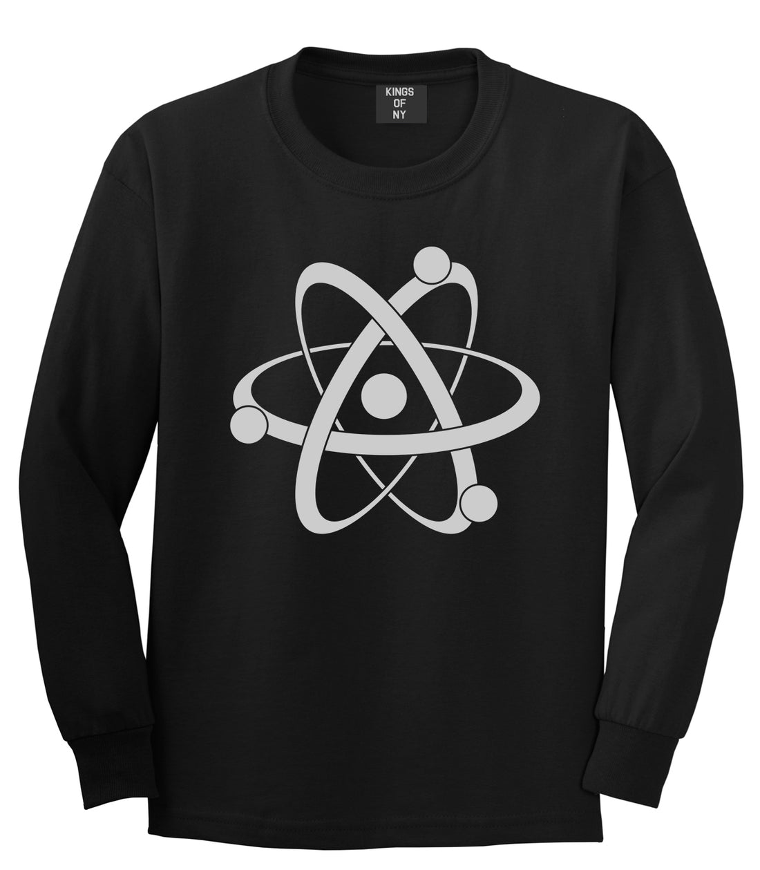 Atom Symbol Science Mens Long Sleeve T-Shirt Black