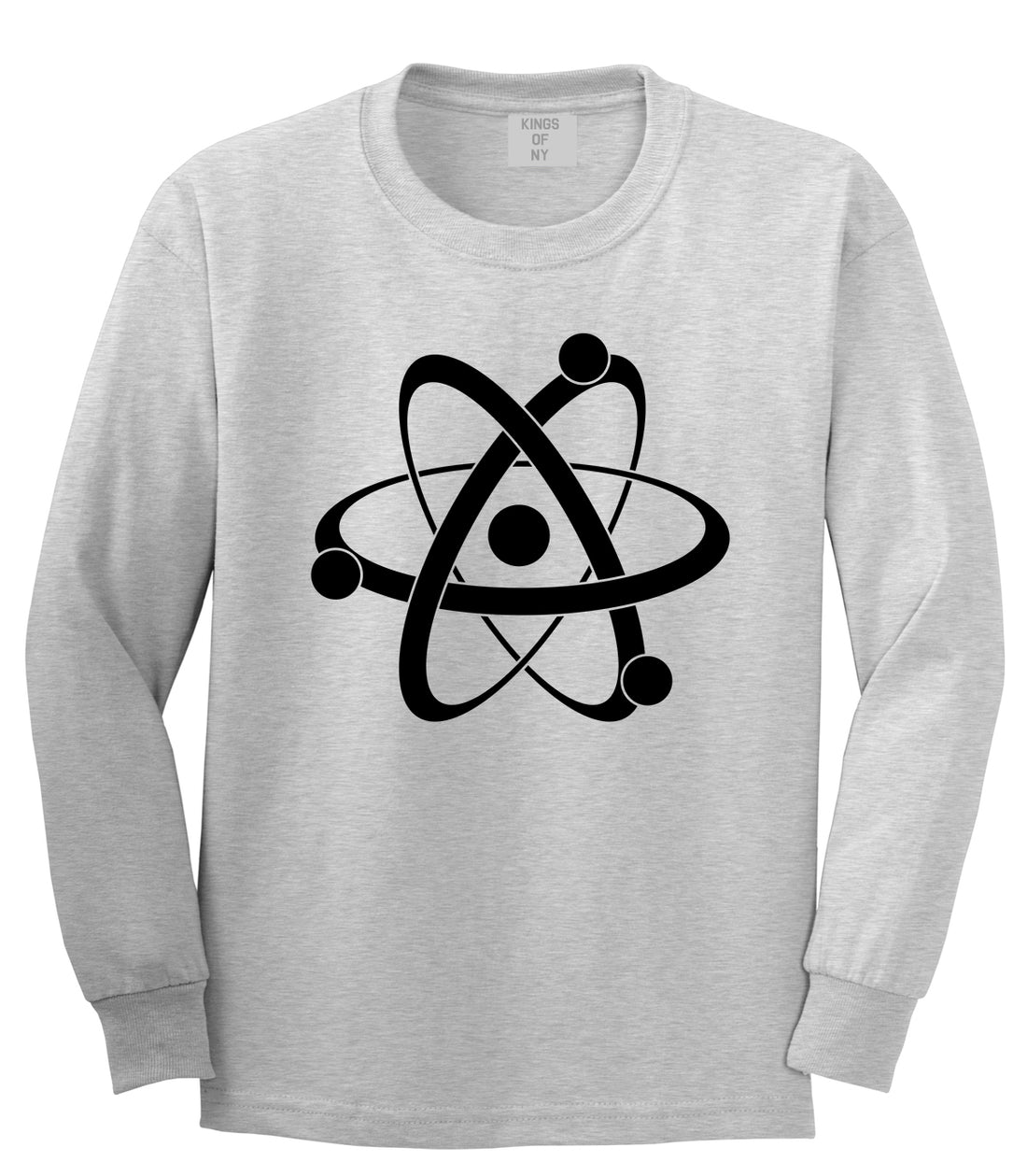 Atom Symbol Science Mens Long Sleeve T-Shirt Grey