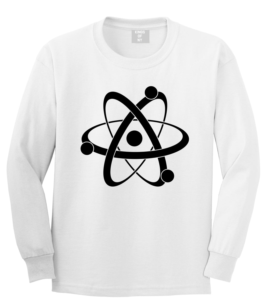 Atom Symbol Science Mens Long Sleeve T-Shirt White