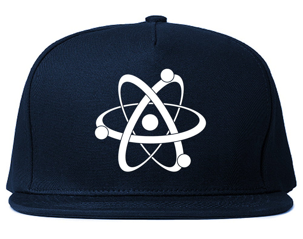 Atom Symbol Science Mens Snapback Hat Navy Blue