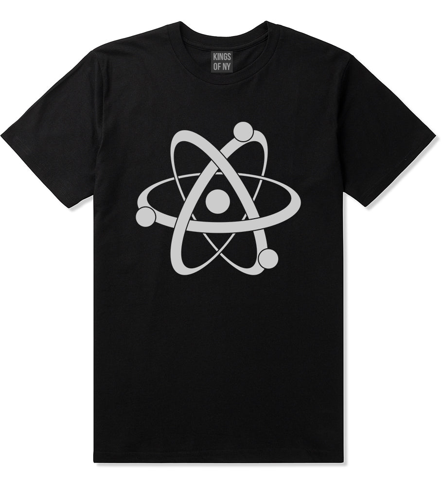 Atom Symbol Science Mens T-Shirt Black