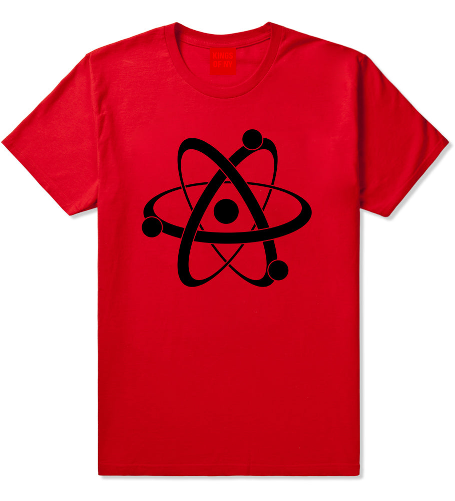 Atom Symbol Science Mens T-Shirt Red