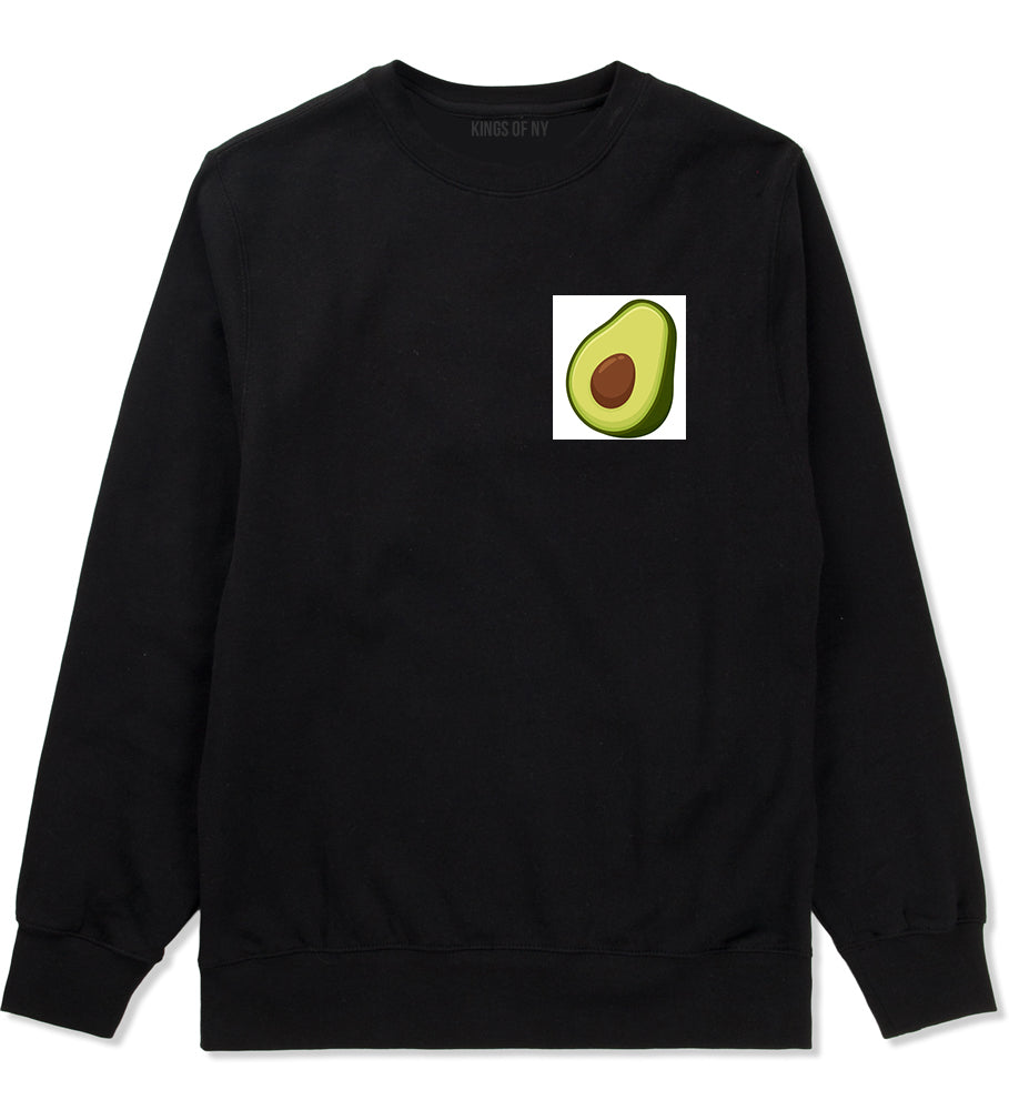 Avocado Vegan Chest Mens Crewneck Sweatshirt Black