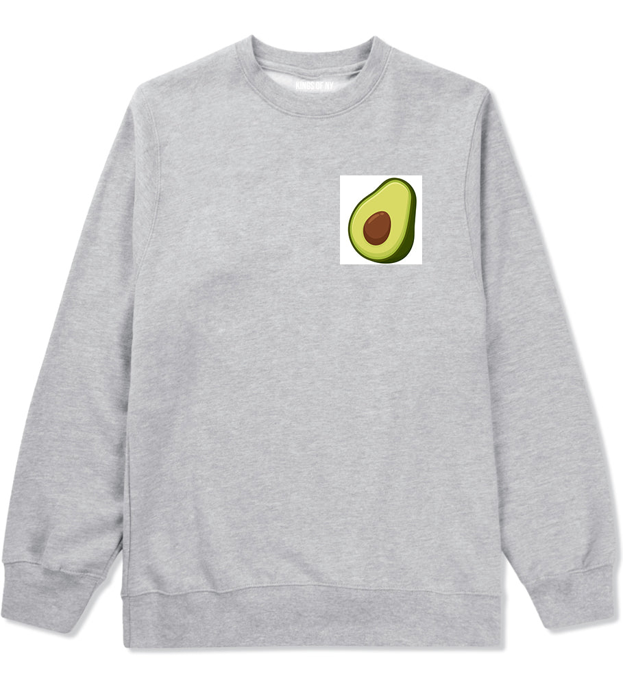 Avocado Vegan Chest Mens Crewneck Sweatshirt Grey