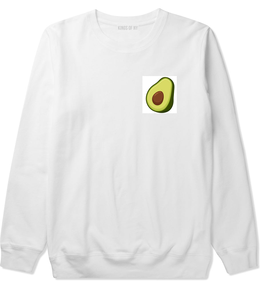 Avocado Vegan Chest Mens Crewneck Sweatshirt White