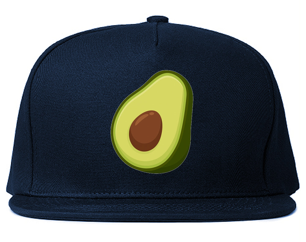 Avocado Vegan Chest Mens Snapback Hat Navy Blue
