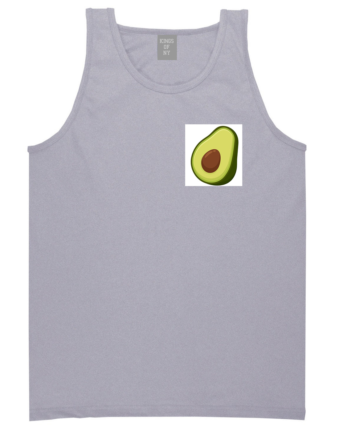 Avocado Vegan Chest Mens Tank Top T-Shirt Grey