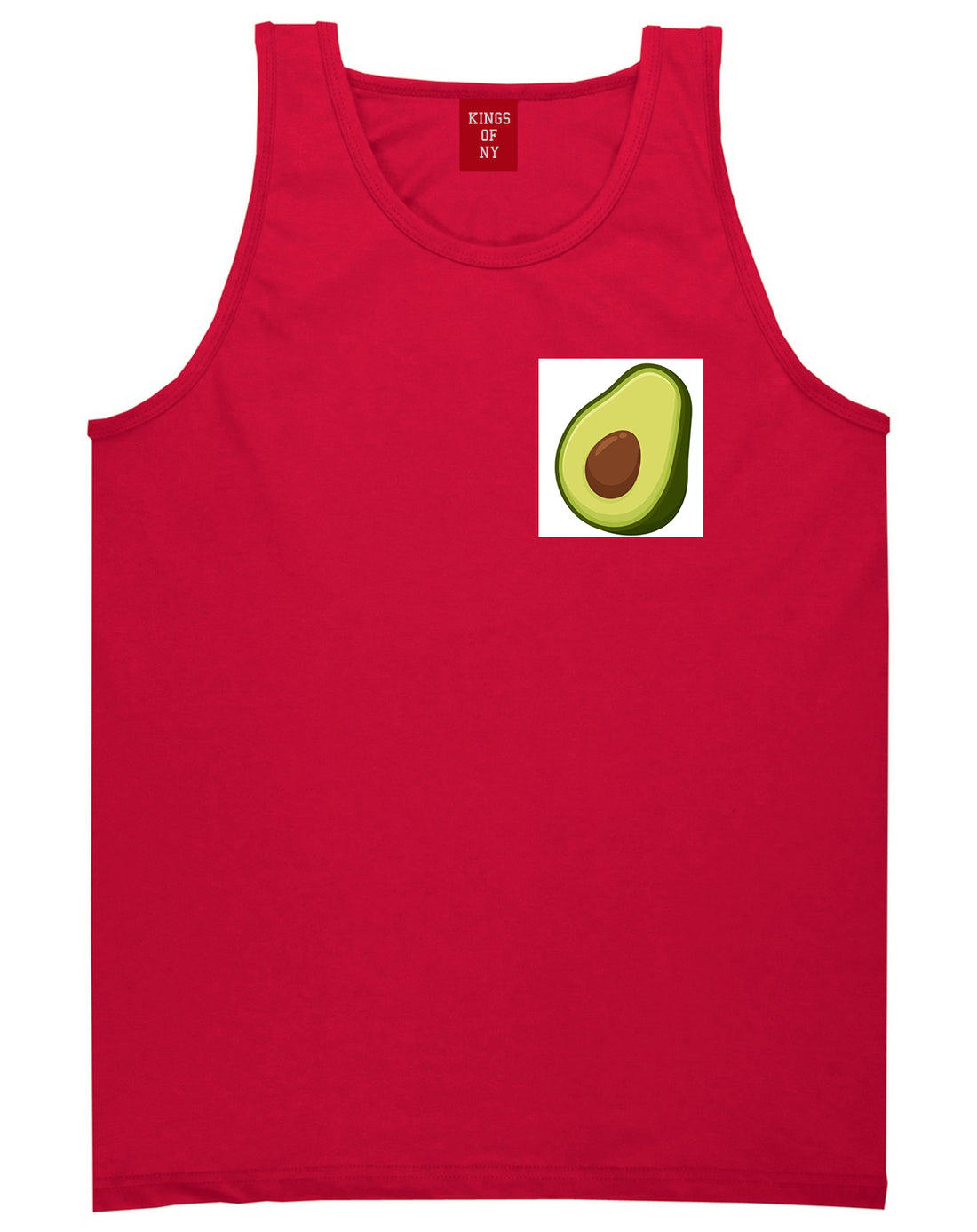 Avocado Vegan Chest Mens Tank Top T-Shirt Red