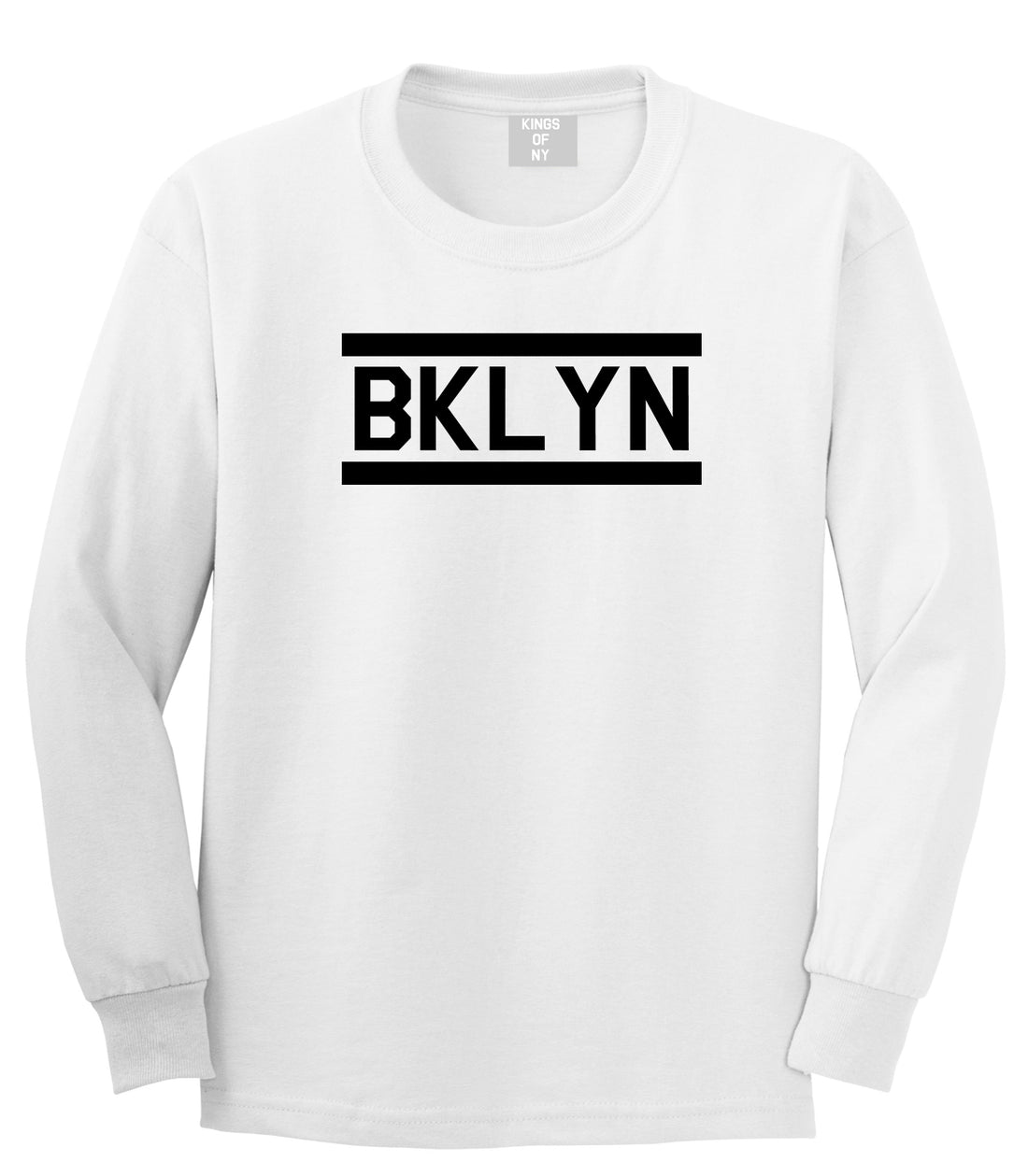 BKLYN Brooklyn Mens Long Sleeve T-Shirt White by Kings Of NY