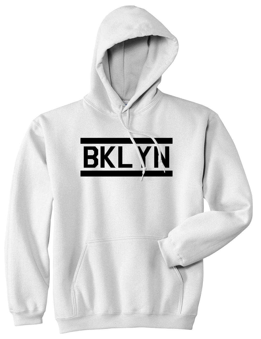 BKLYN Brooklyn Mens Pullover Hoodie White by Kings Of NY