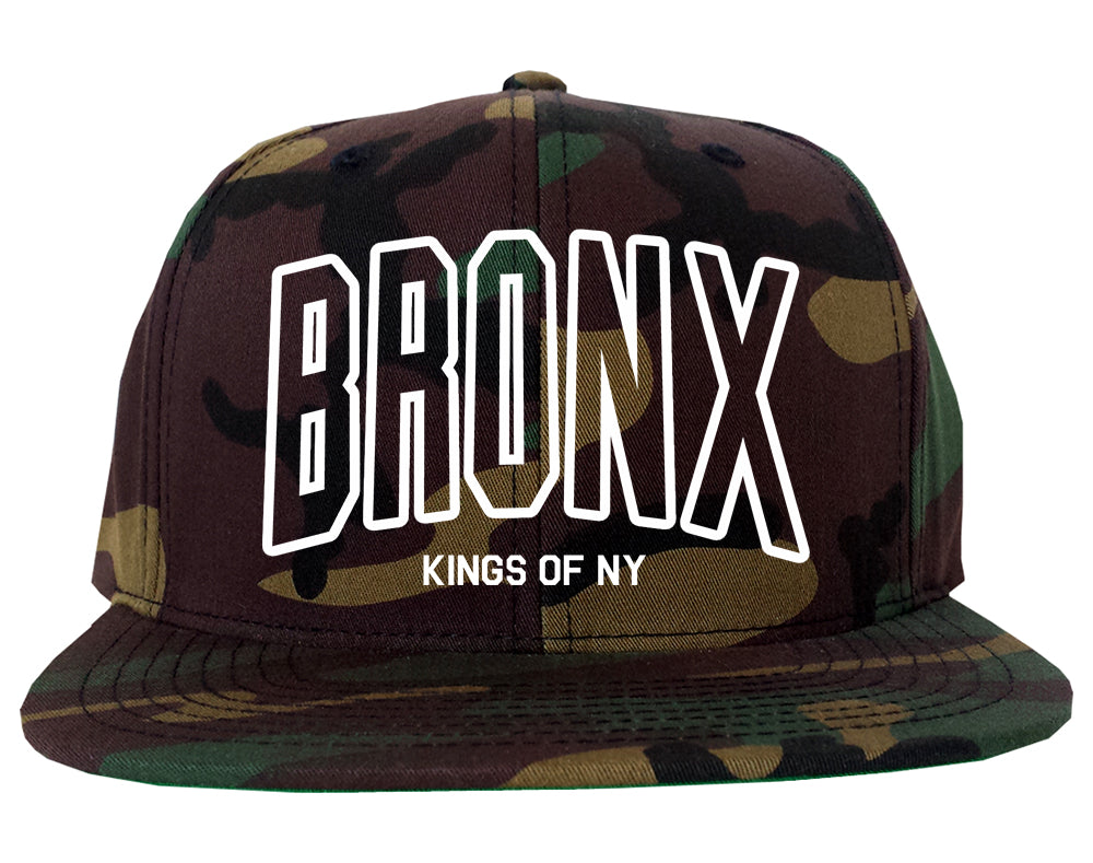 BRONX College Outline Mens Snapback Hat Camo