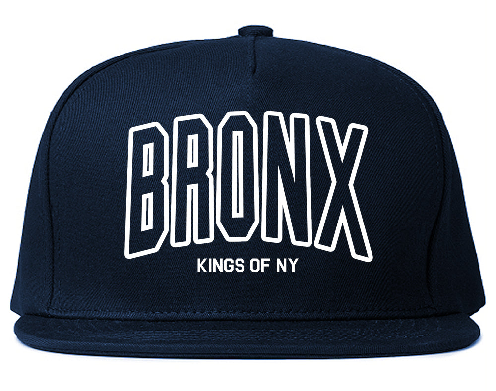 BRONX College Outline Mens Snapback Hat Navy Blue