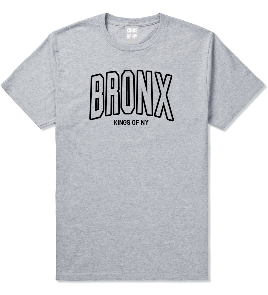 BRONX College Outline Mens T-Shirt Grey by Kings Of NY