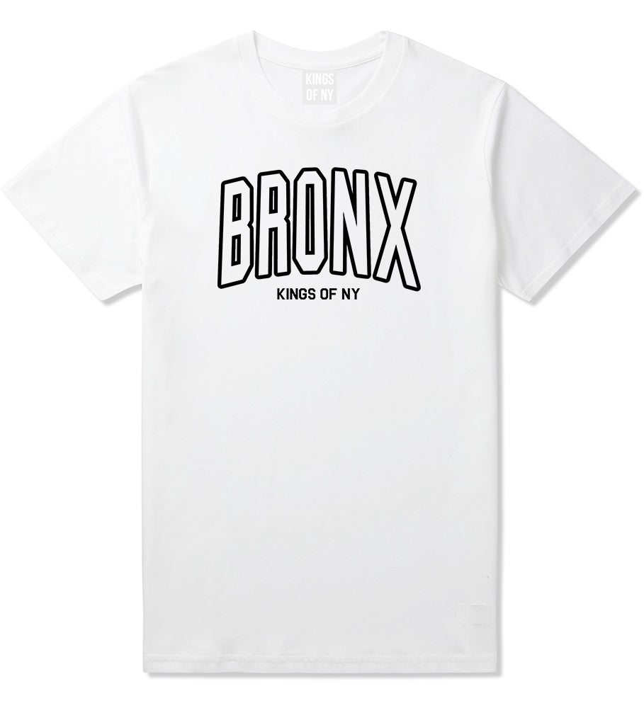 BRONX College Outline Mens T-Shirt White by Kings Of NY