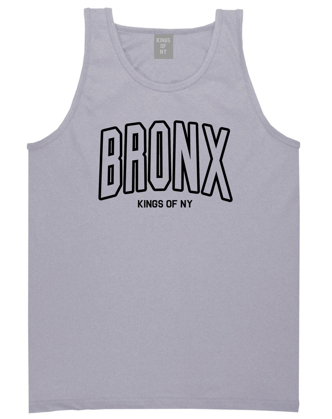 BRONX College Outline Mens Tank Top Shirt Grey by Kings Of NY