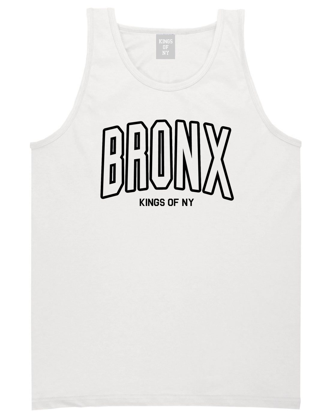BRONX College Outline Mens Tank Top Shirt White by Kings Of NY