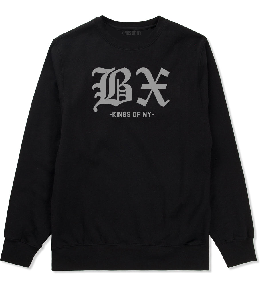 BX Old English Bronx New York Crewneck Sweatshirt in Black