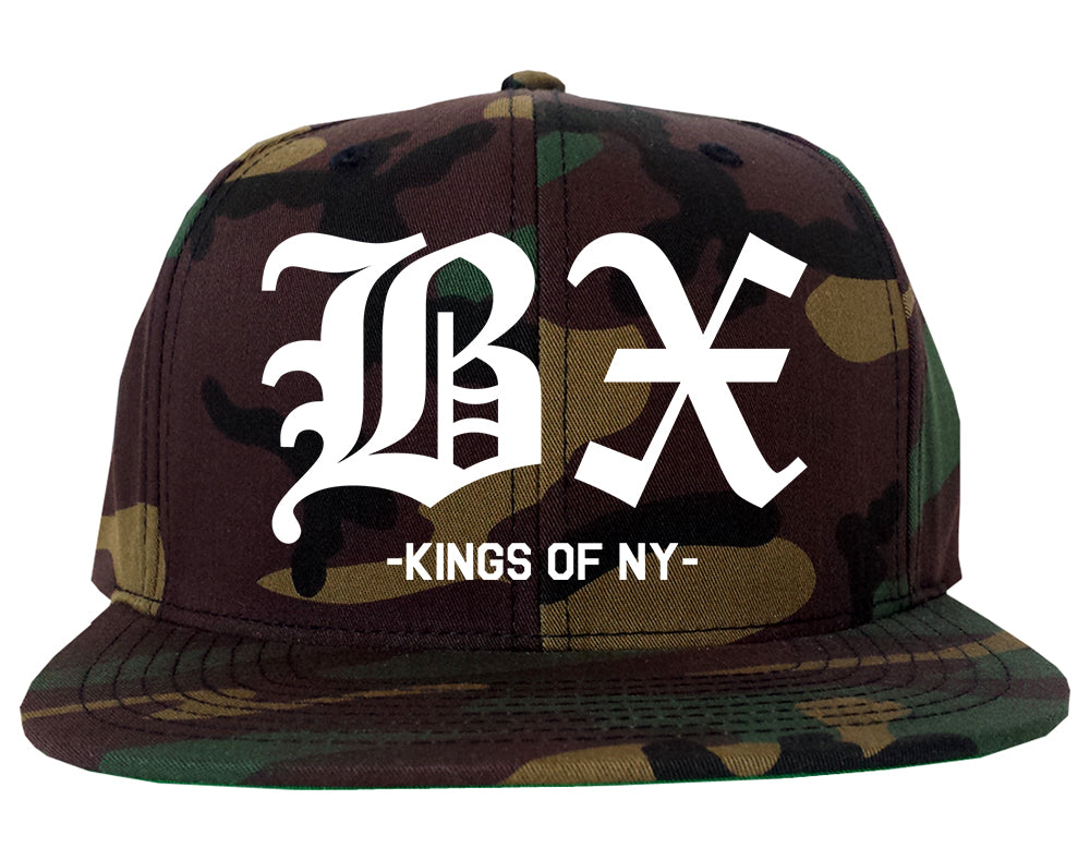 BX Old English Bronx New York Camo Snapback Hat