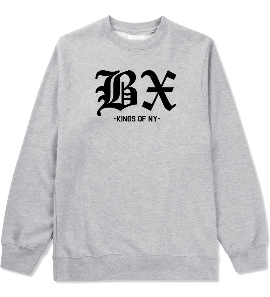 BX Old English Bronx New York Crewneck Sweatshirt in Grey