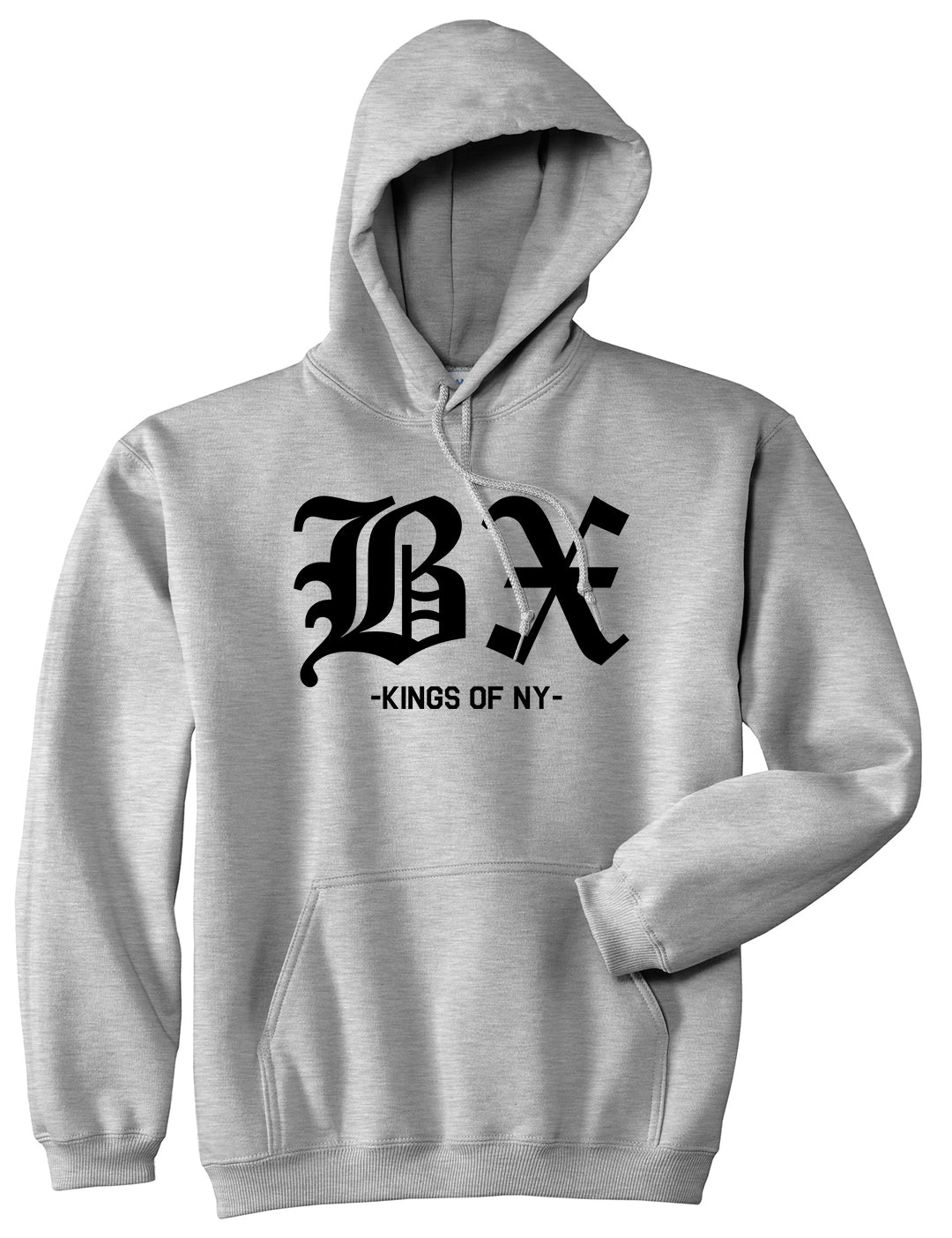 BX Old English Bronx New York Pullover Hoodie in Grey