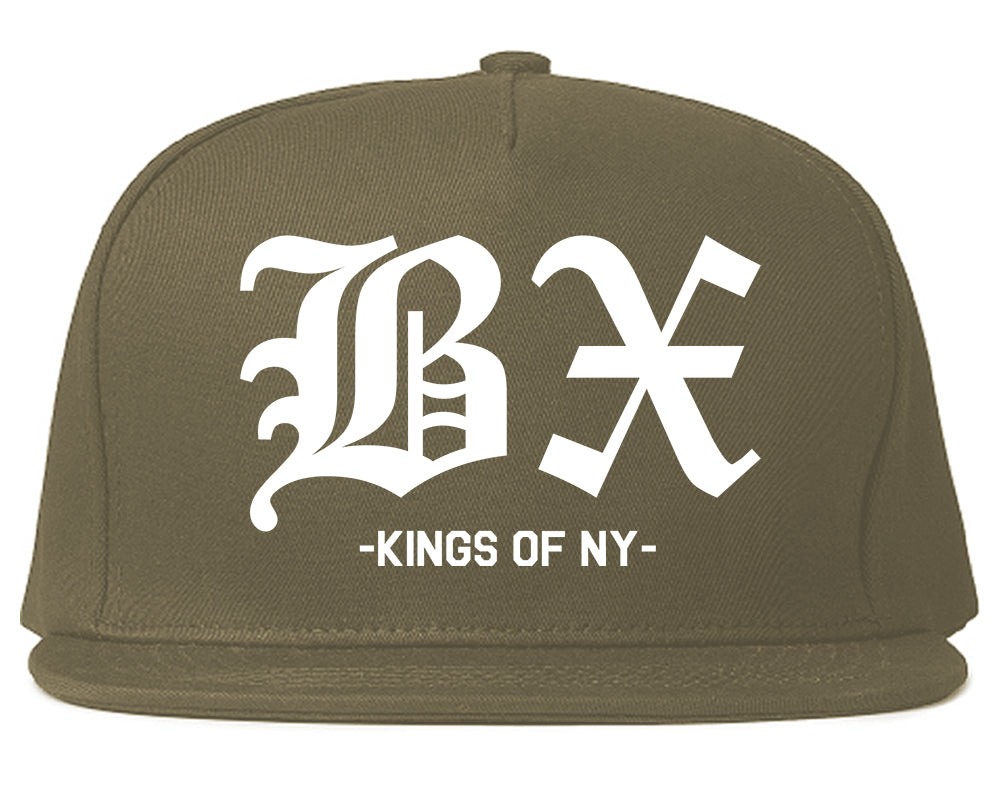 BX Old English Bronx New York Grey Snapback Hat