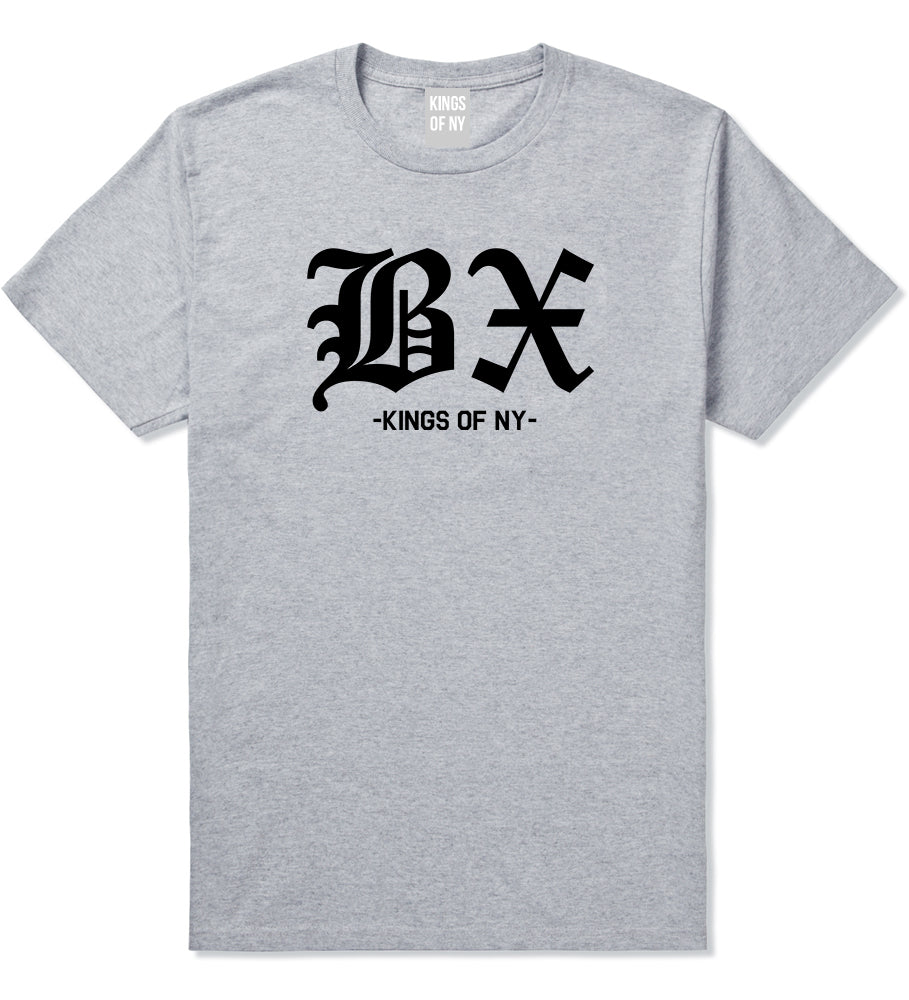 BX Old English Bronx New York T-Shirt in Grey