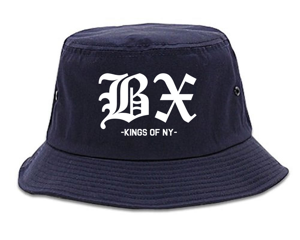 BX Old English Bronx New York Navy Blue Bucket Hat