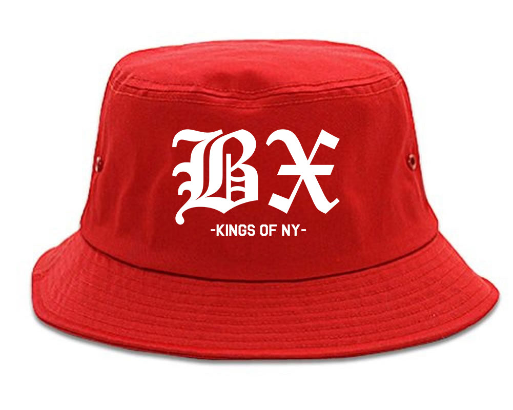 BX Old English Bronx New York Red Bucket Hat