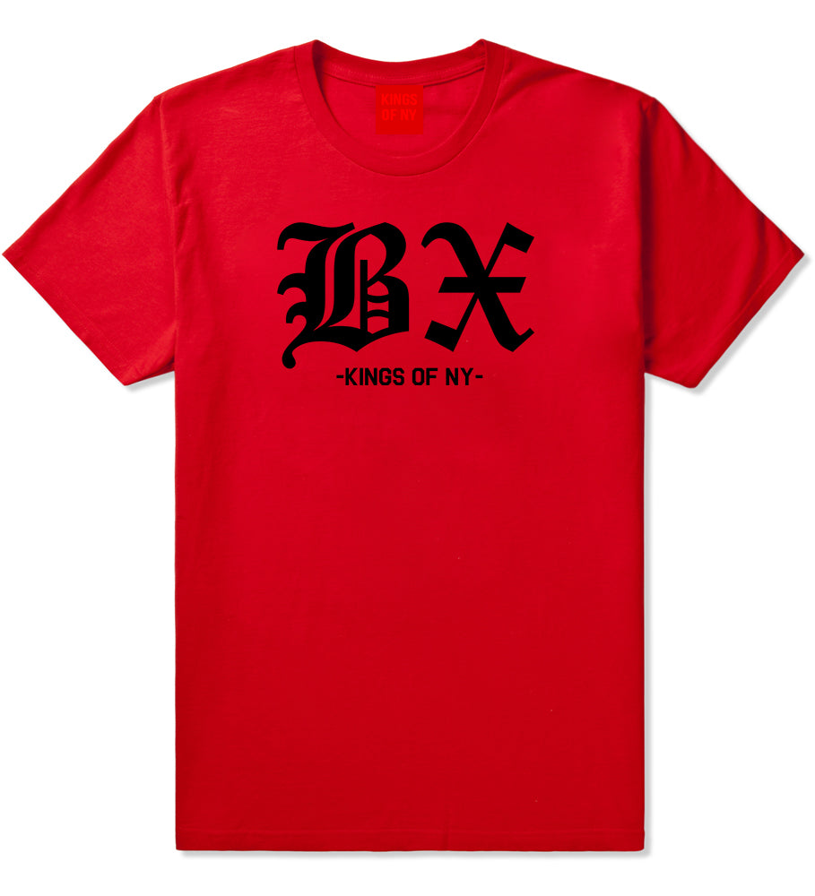 BX Old English Bronx New York T-Shirt in Red