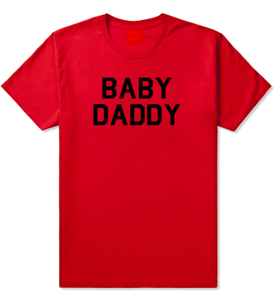 Baby Daddy Funny Fathers Day Mens T Shirt Red