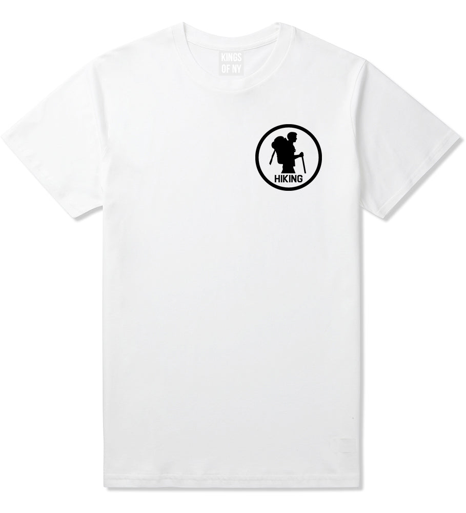 Backpacking Outdoor Hiking Chest White T-Shirt by Kings Of NY