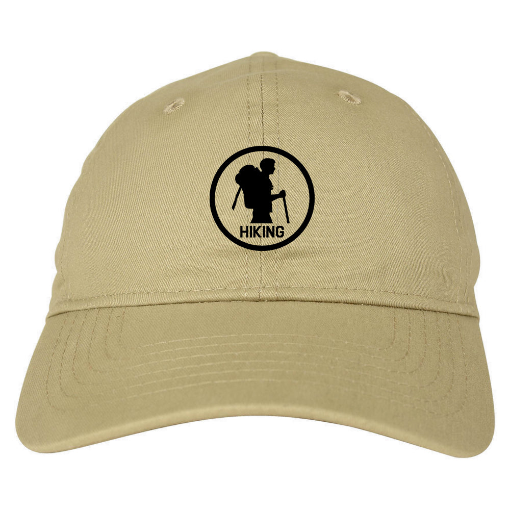 Backpacking Outdoor Hiking Chest Dad Hat Baseball Cap Beige