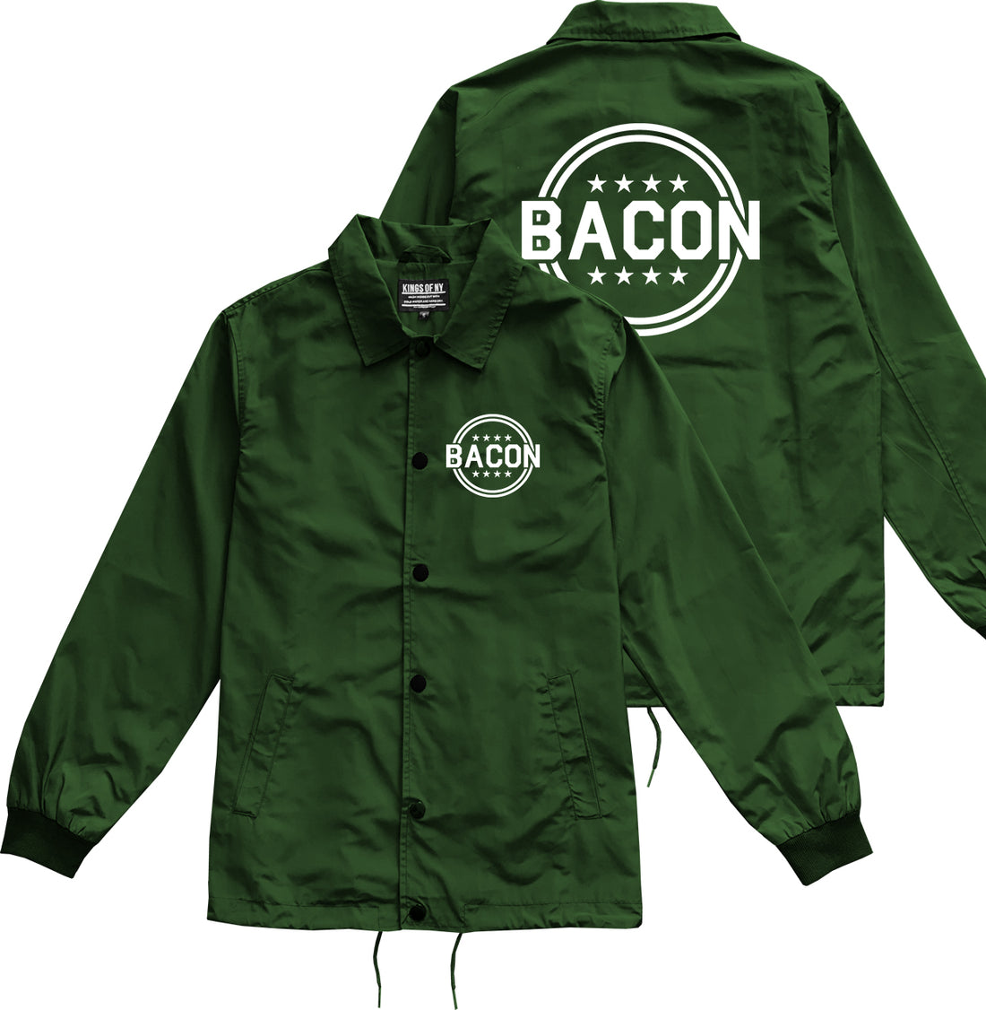 Bacon Stars Green Coaches Jacket by Kings Of NY