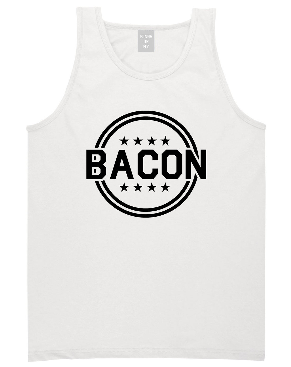 Bacon Stars White Tank Top Shirt by Kings Of NY