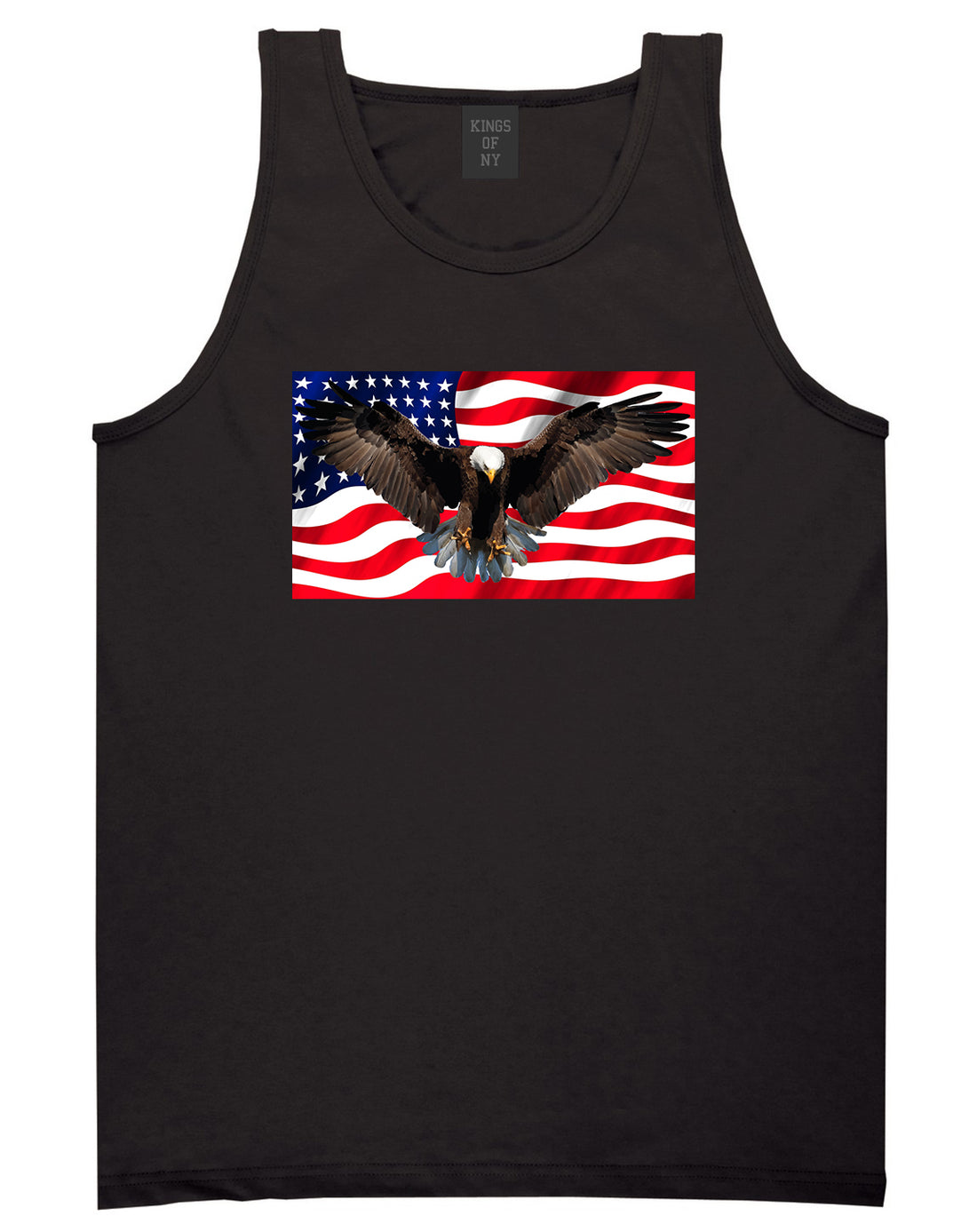 Bald Eagle American Flag Black Tank Top Shirt by Kings Of NY