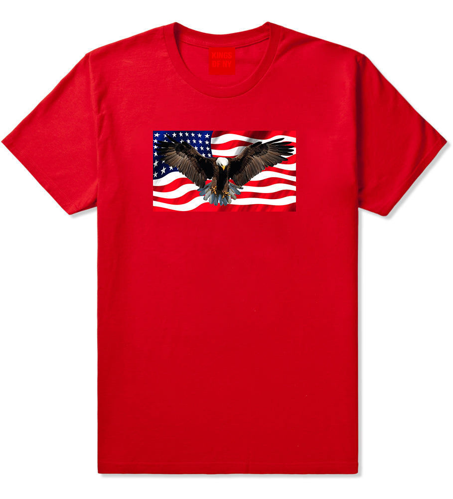 Bald Eagle American Flag Red T-Shirt by Kings Of NY