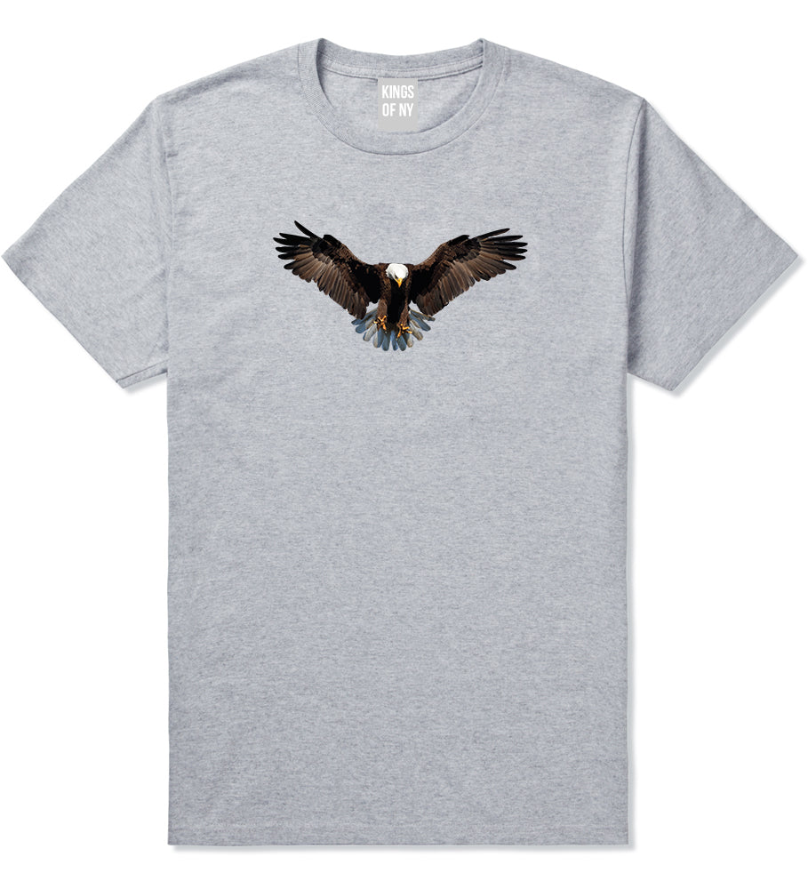 Bald Eagle Wings Spread Grey T-Shirt by Kings Of NY