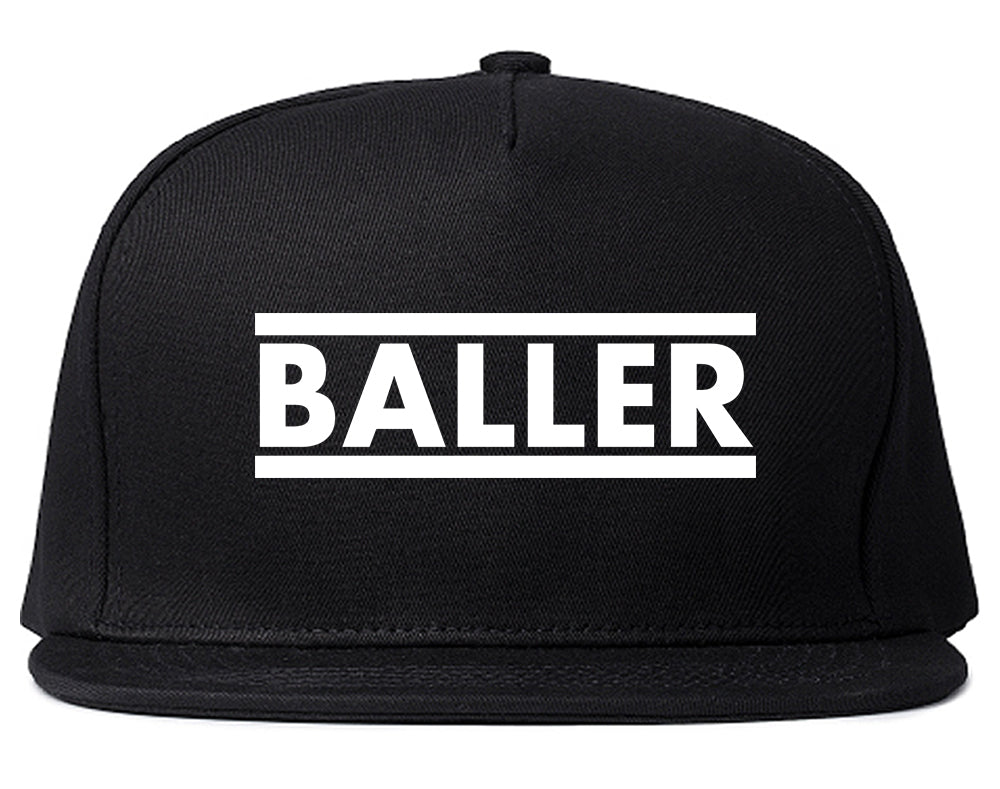 Baller Snapback Hat Black
