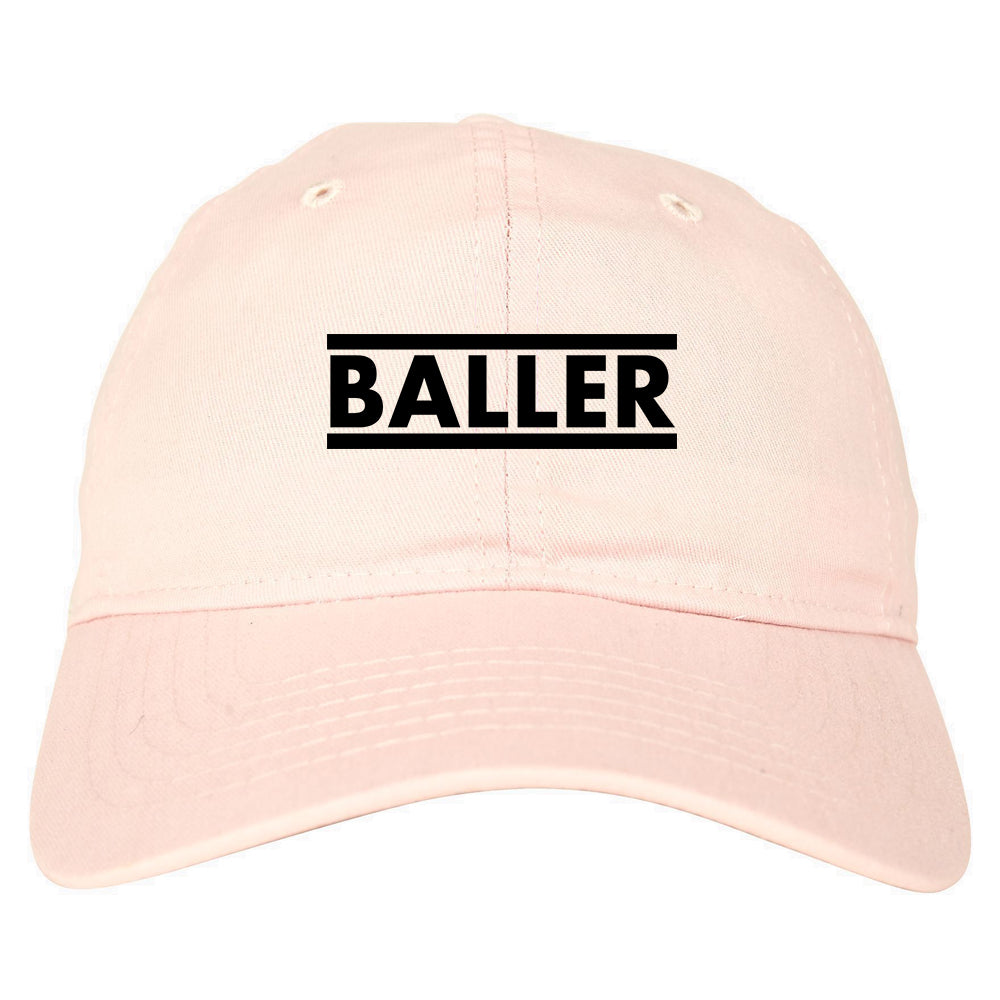 Baller Dad Hat Baseball Cap Pink