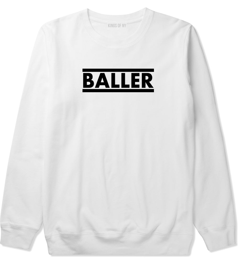 Baller White Crewneck Sweatshirt by Kings Of NY