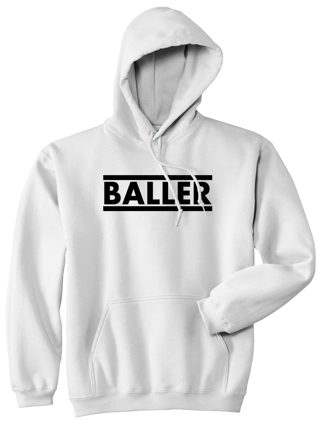Baller White Pullover Hoodie by Kings Of NY