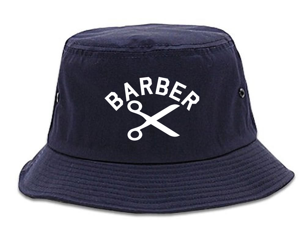 Barber Scissors Bucket Hat Blue