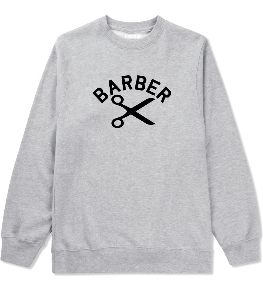 Barber Scissors Grey Crewneck Sweatshirt by Kings Of NY