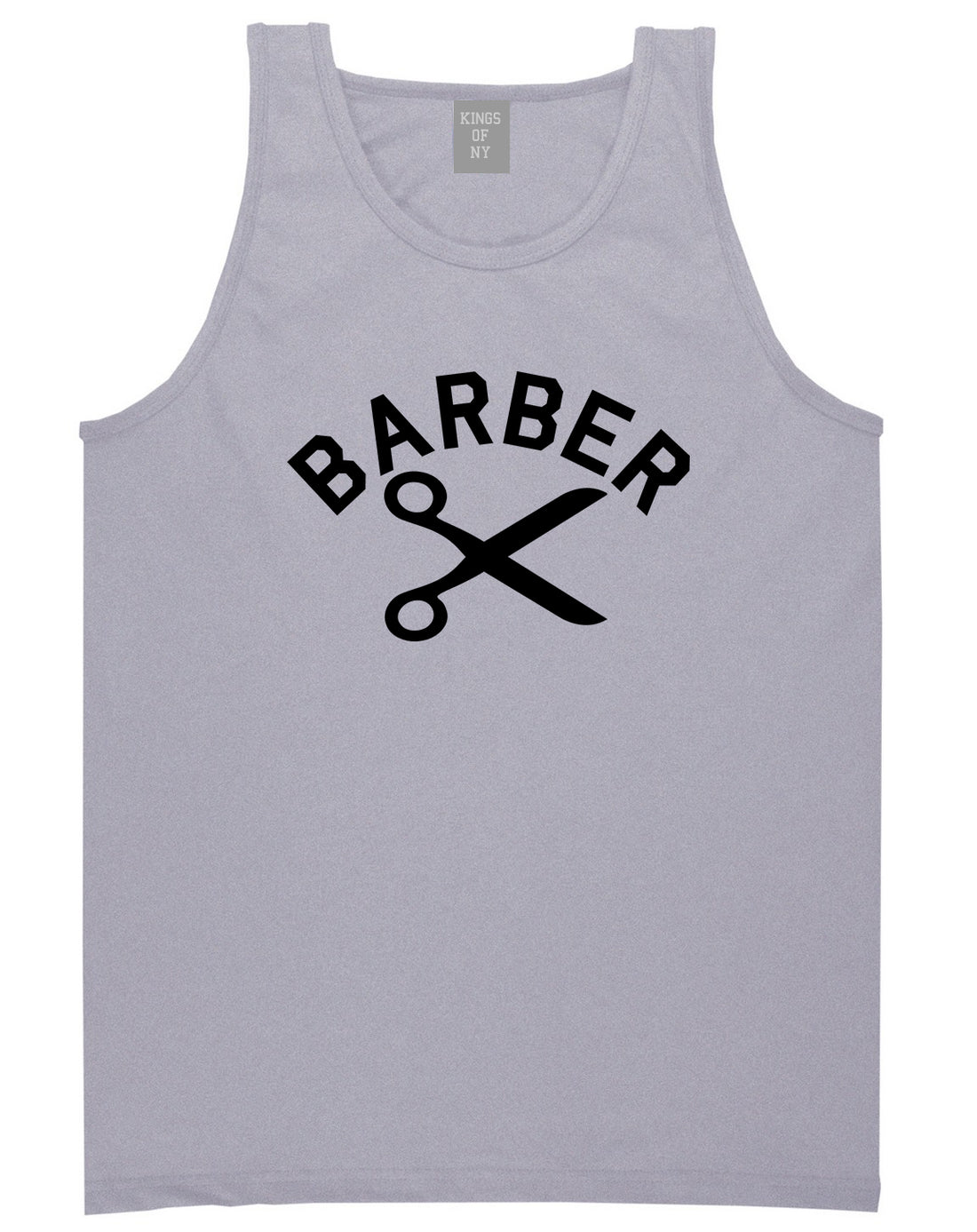 Barber Scissors Grey Tank Top Shirt by Kings Of NY