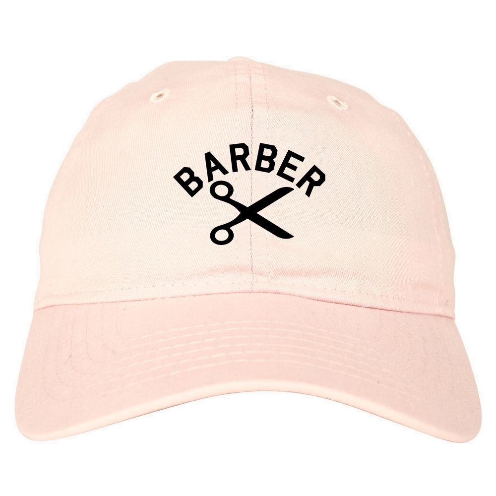 Barber Scissors Dad Hat Baseball Cap Pink